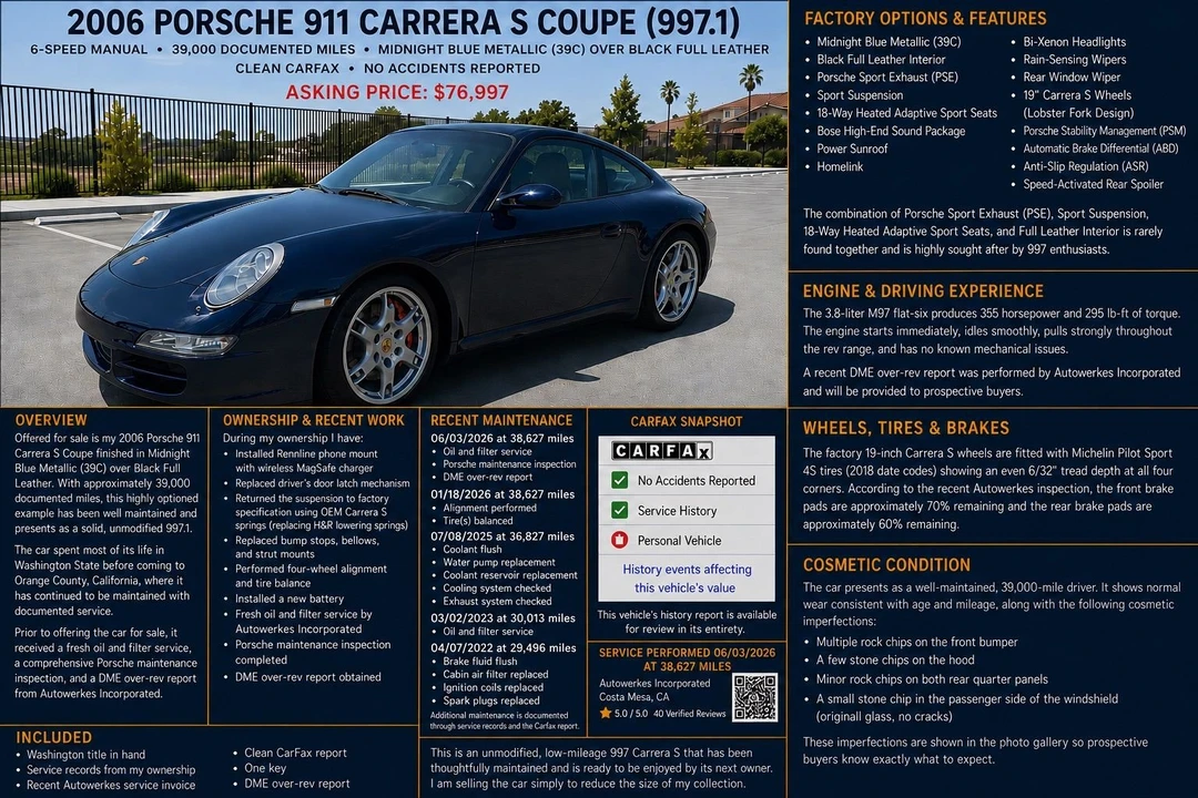 2006 Porsche 997 Carrera S - Image 30 of 31