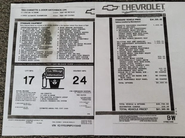 1993 Chevrolet Corvette C4 - Image 8 of 8