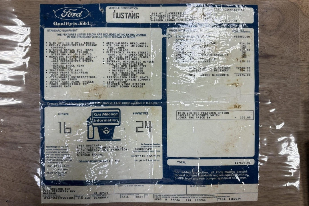 1987 Ford Mustang GT 3rd Gen - Image 8 of 8