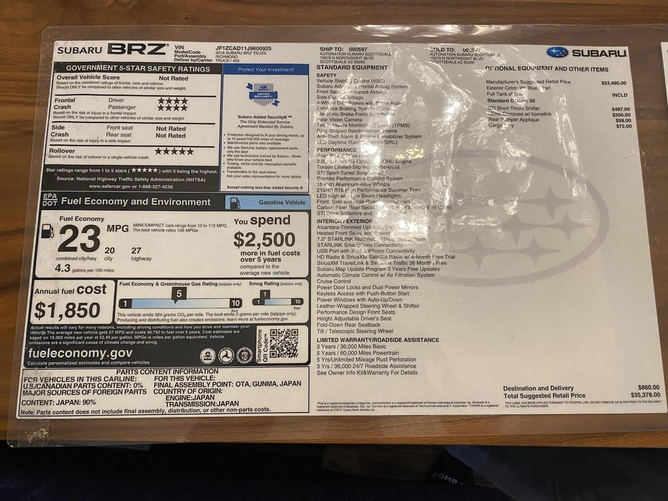 2018 Subaru BRZ 1st Gen - Image 15 of 15