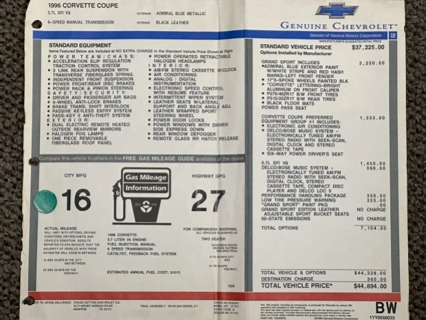 1996 Chevrolet Corvette C4 - Image 8 of 8