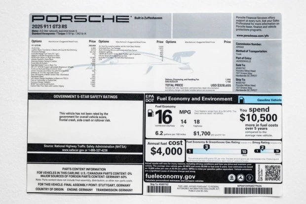 2025 Porsche 992 GT3 RS - Image 8 of 8