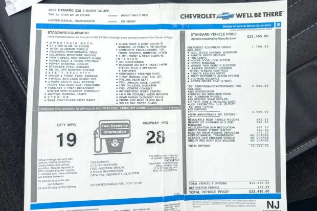2002 Chevrolet Camaro SS 4th Gen - Image 8 of 8