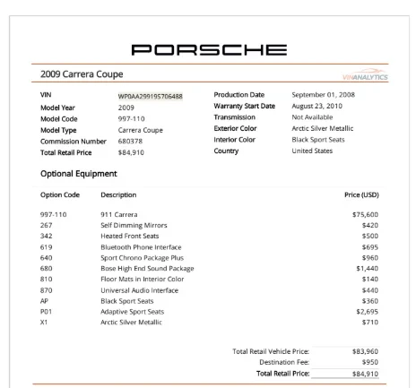 2009 Porsche 997 Carrera - Image 2 of 2