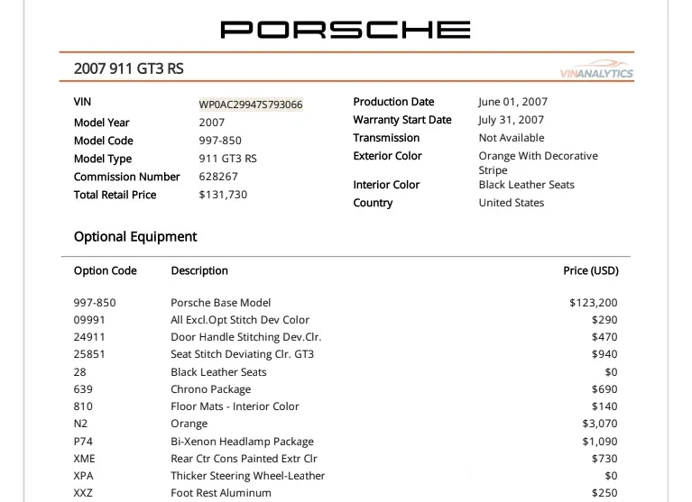 2007 Porsche 997 Carrera - Image 2 of 2