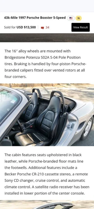 1997 Porsche 986 Boxster - Image 10 of 14