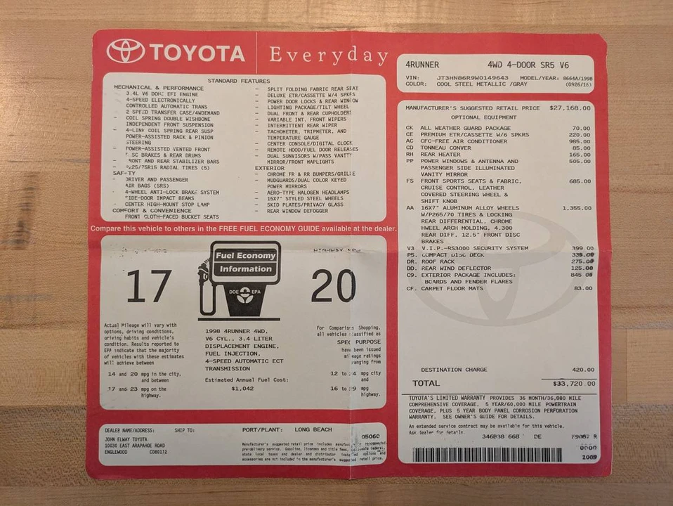 1998 Toyota 4Runner 3rd Gen - Image 15 of 15