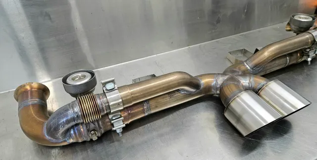 Porsche 991 GT3 2.75 X-Pipe with Valved Side Muffler Delete Pipes