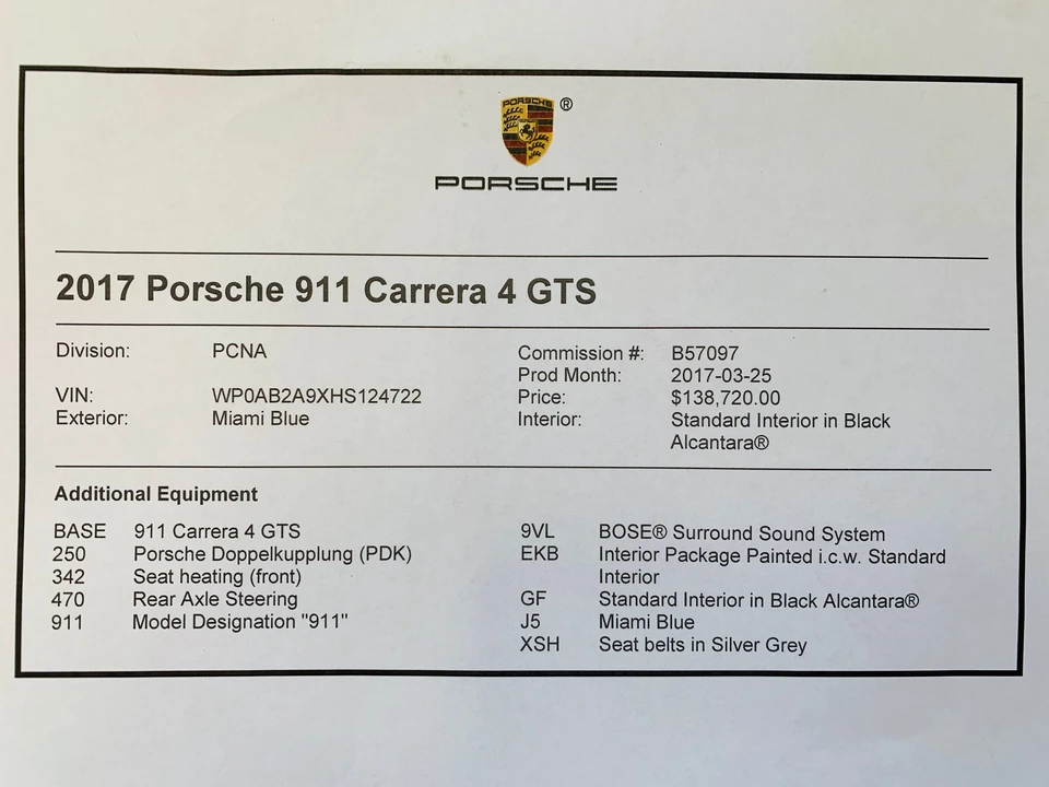 2017 Porsche 991 Carrera GTS - Image 5 of 5