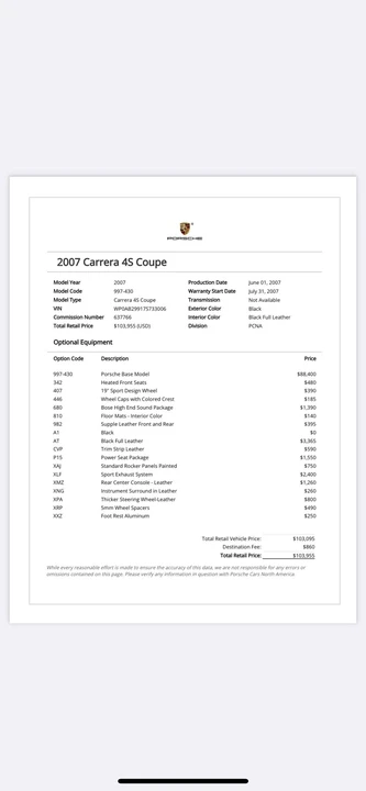 2007 Porsche 997 Carrera 4S - Image 2 of 13