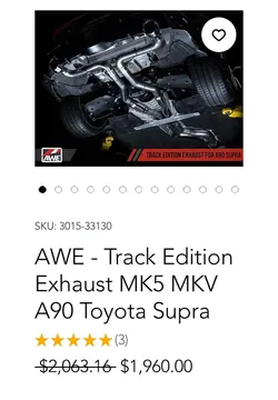 Toyota AWE Black Diamond Tips Track Edition Exhaust MK5 MKV A90 Supra