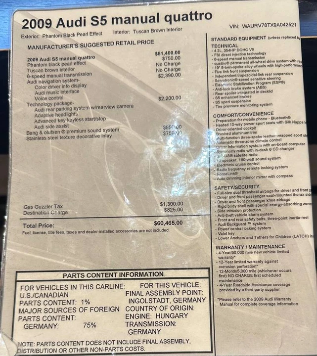 2009 Audi B8 S5 - Image 18 of 18