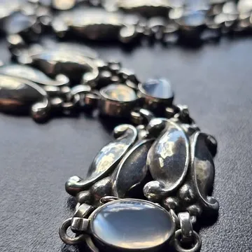 Georg Jensen Moonlight Blossom Sterling Silver & Blue Moonstone Necklace