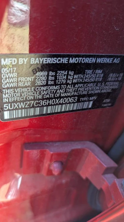 2017 BMW F25 X3 - Image 2 of 13