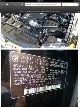 2011 BMW F25 X3 - Image 6 of 8