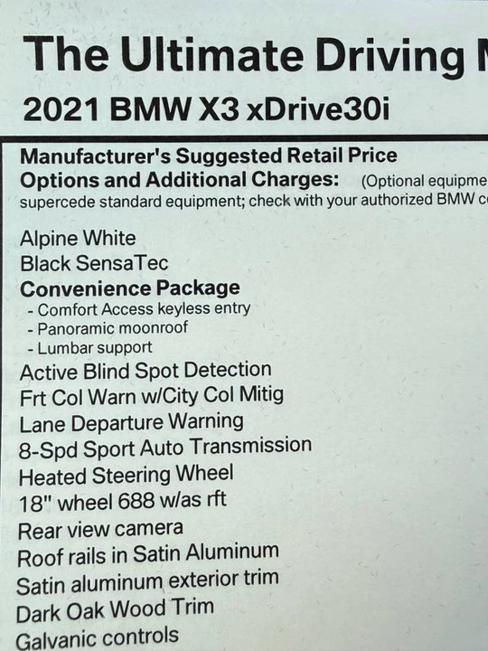 2021 BMW G01 X3 - Image 10 of 11