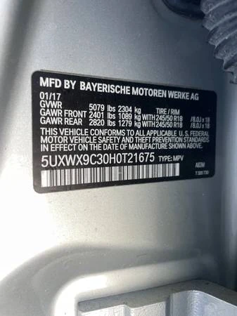 2017 BMW F25 X3 - Image 8 of 13