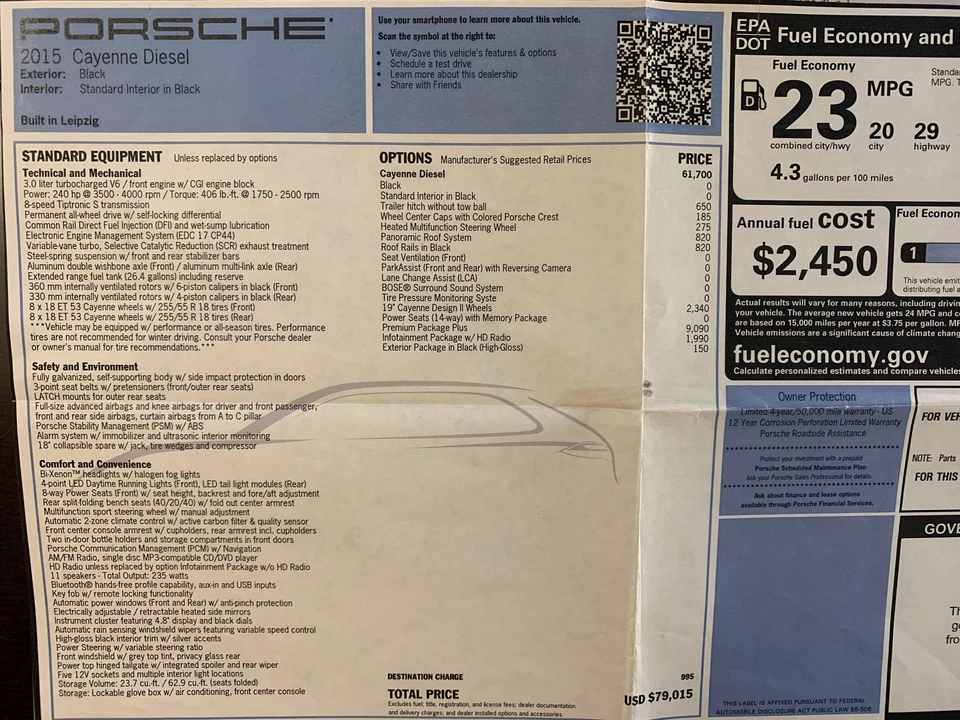 2015 Porsche 958 Cayenne Diesel - Image 2 of 9