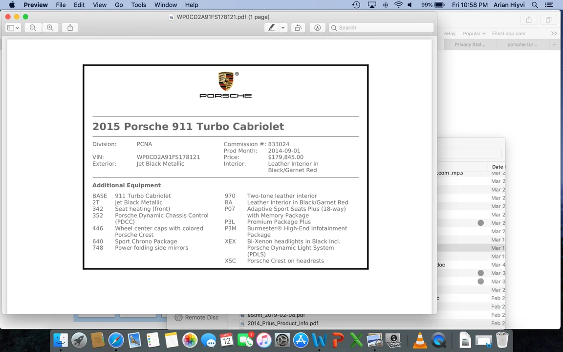 2015 Porsche 991 Turbo - Image 1 of 7