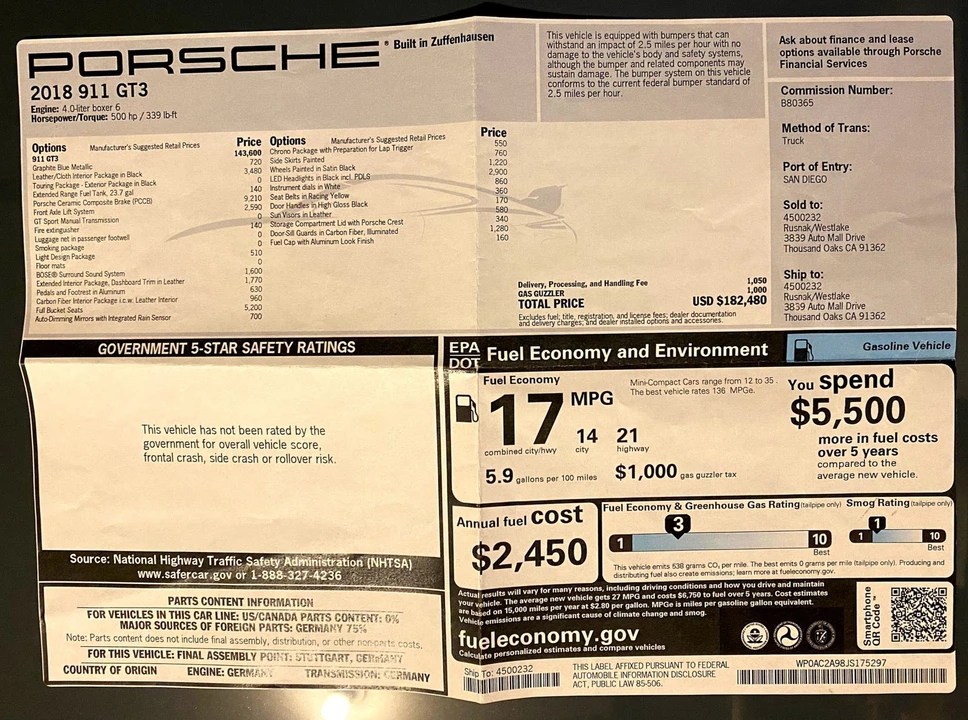 2018 Porsche 991 GT3 - Image 10 of 11