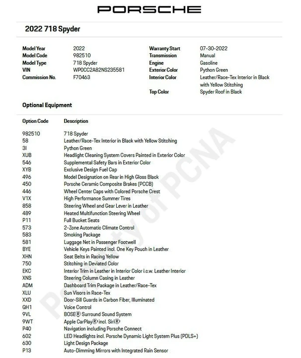 2022 Porsche 718 Boxster Spyder - Image 13 of 13