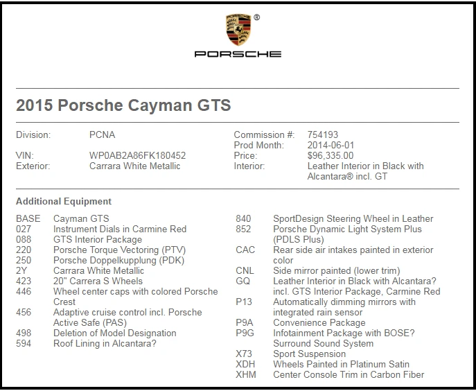2015 Porsche 981 Cayman GTS - Image 5 of 5