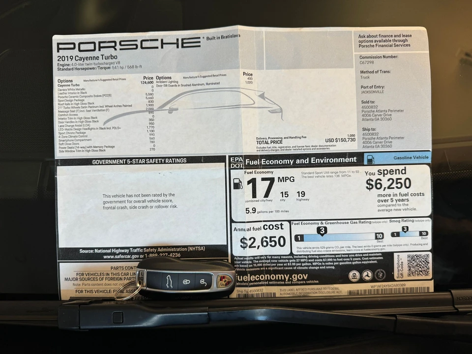 2019 Porsche 9Y0/9Y3 Cayenne Turbo - Image 16 of 16