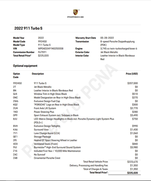 2022 Porsche 992 Turbo S - Image 14 of 14
