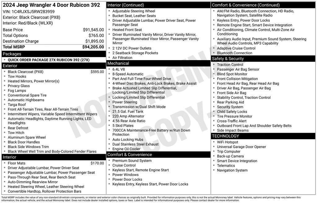 2024 Jeep JL Wrangler Rubicon 392 - Image 6 of 28