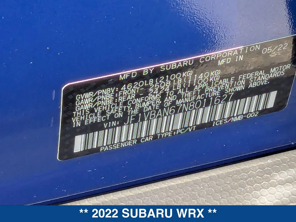 2022 Subaru Impreza WRX 5th Gen - Image 24 of 24