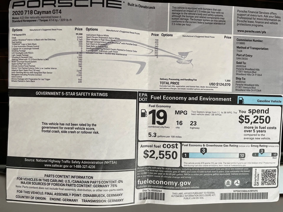 2020 Porsche 718 Cayman GT4 - Image 13 of 15
