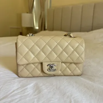 Chanel Classic Mini Flap Beige Caviar Leather