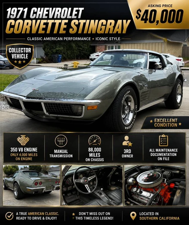 1971 Chevrolet Corvette C3 - Image 4 of 4