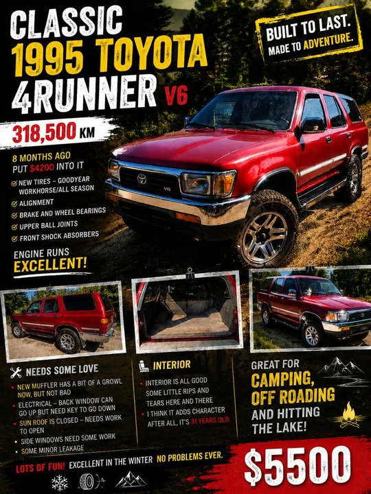 1995 Toyota 4Runner 2nd Gen - Image 5 of 5