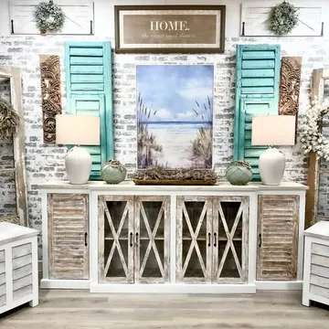 Jensen Coastal Oversized Mango Wood Console