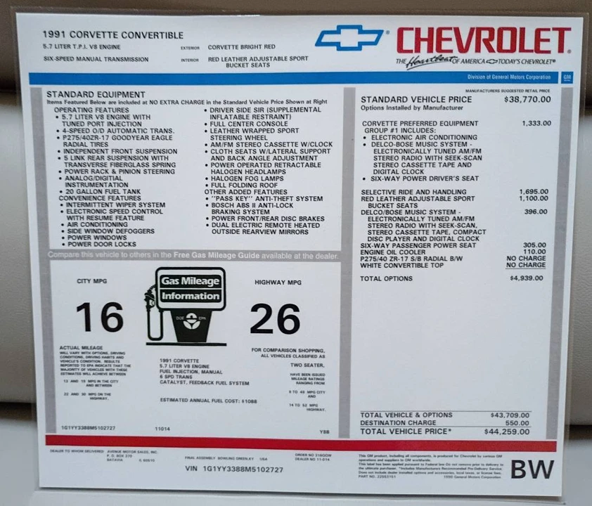 1991 Chevrolet Corvette C4 - Image 24 of 24