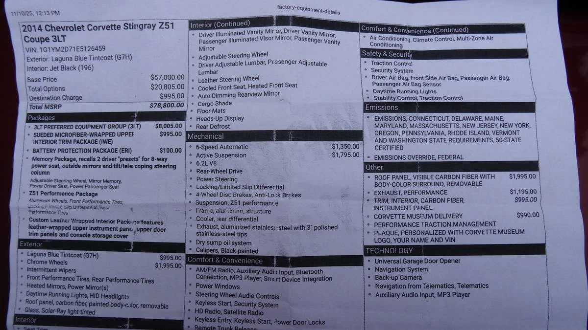 2014 Chevrolet Corvette C7 - Image 3 of 22