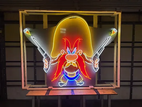 Custom-Built Yosemite Sam Neon Flasher Sign