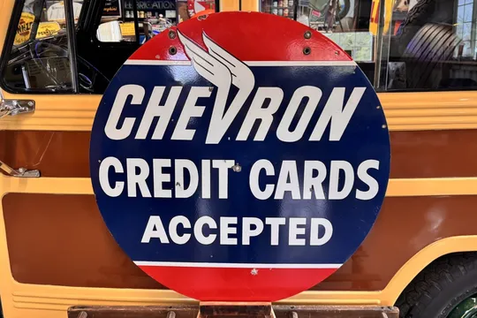 Chevron Double-Sided Porcelain Sign