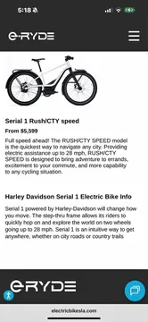 Harley Davidson Serial 1 Rush/CTY Speed