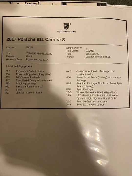 2017 Porsche 991 Carrera S - Image 11 of 11