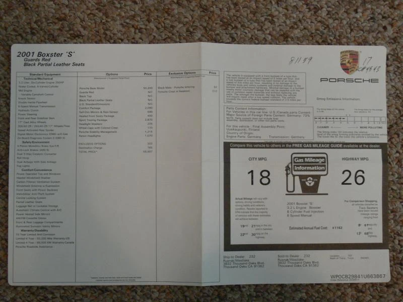 2001 Porsche 986 Boxster S - Image 24 of 31