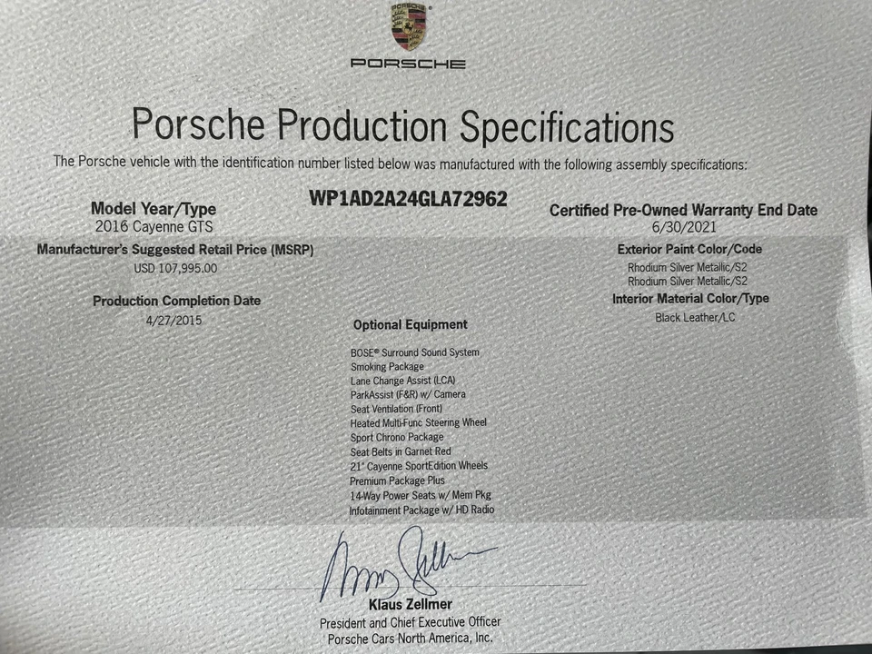 2016 Porsche 958 Cayenne GTS - Image 16 of 16