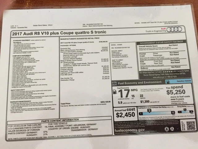 2017 Audi 4S R8 - Image 7 of 10