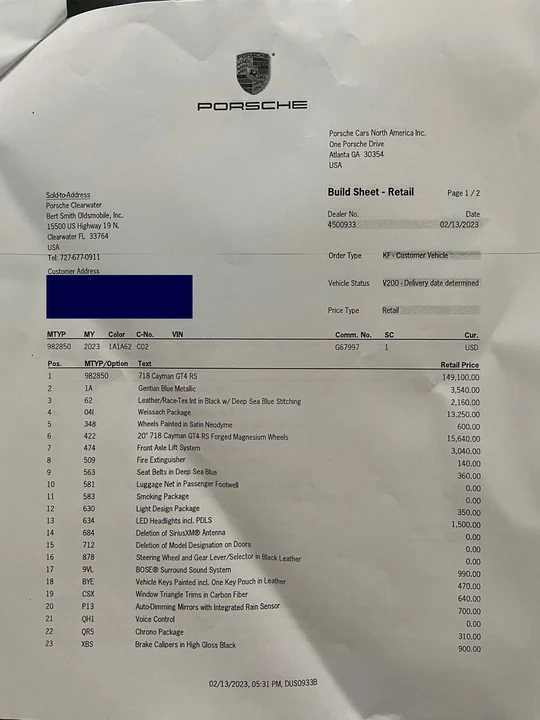 2023 Porsche 718 Cayman GT4 RS - Image 16 of 17