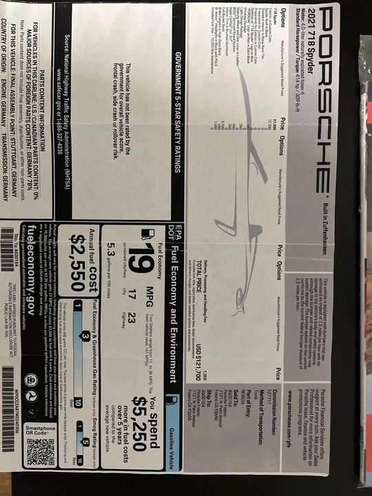 2021 Porsche 718 Boxster Spyder - Image 13 of 13