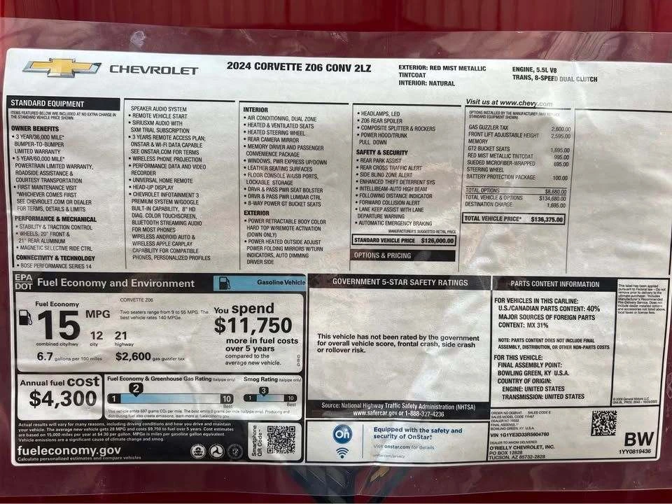 Chevrolet Corvette C8 Z06 - Image 17 of 17