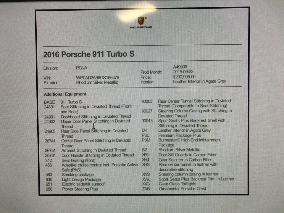 2016 Porsche 991 Turbo S - Image 10 of 10