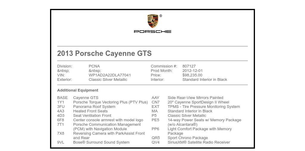 2013 Porsche 958 Cayenne GTS - Image 10 of 10