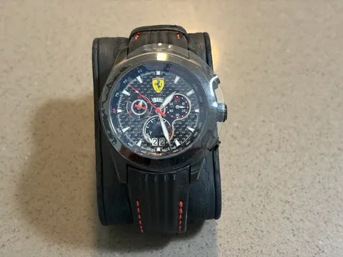 Ferrari Carbon Pilota Swiss Chronograph Watch